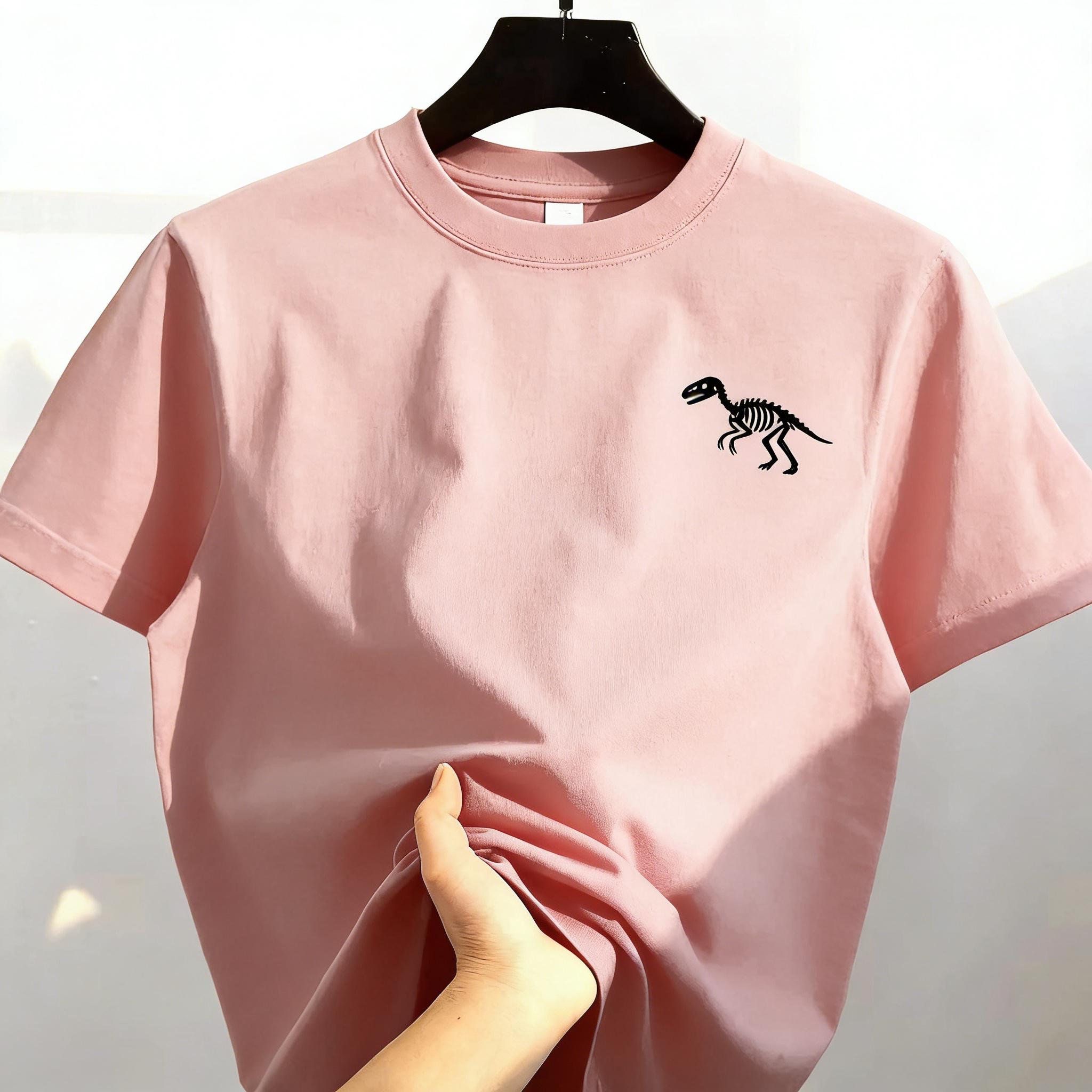 

Summer Fashion Loose and Casual Sporty Style Y2K Mens Tshirt Interesting Little Dinosaur Highquality Pure Cotton Top 2XL