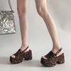 Mode Sommer Damenmode Leopardenmuster Zehenfreie Sandalen Plateau Party High Heels Designer Freizeitschuhe für Damen Zapatillas Mujer