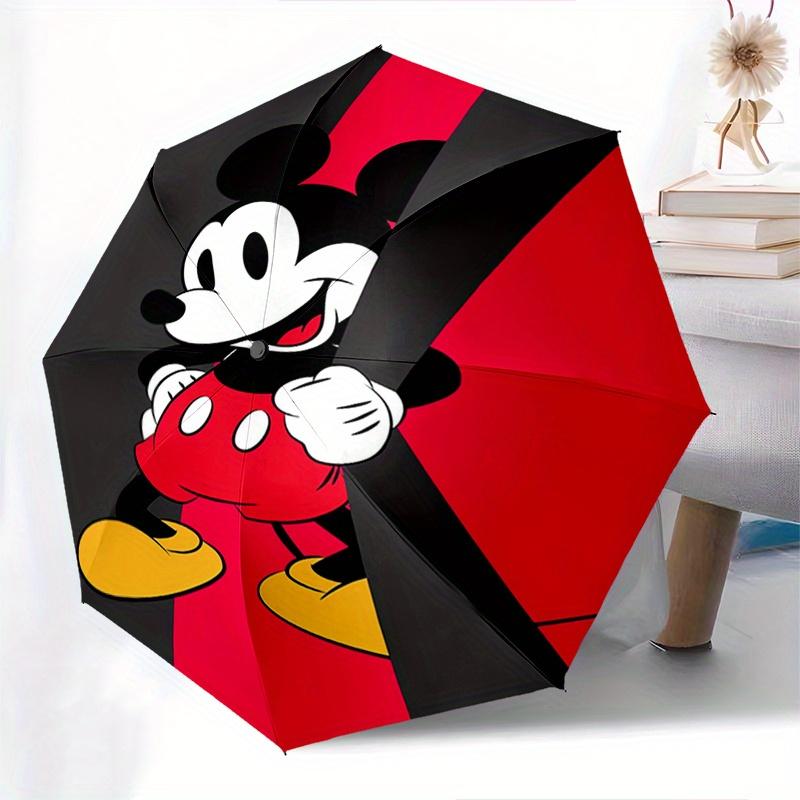 1pc Mickey Mouse,Classic Automatic Folding Umbrella: Compact 8-Bone Design Cartoon Outdoor Travel Companion, Business Umbrella, Christmas Va