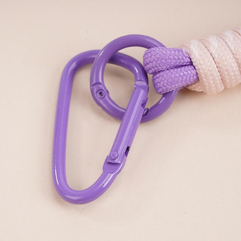 Colorful Cartoon Nylon Keychain Lanyard with Metal Doll Figure and Perler Bead Pendant