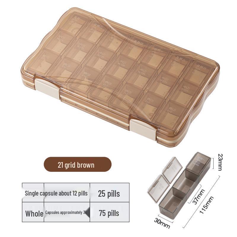Portable Multi-Compartment Travel Pill Dispenser Box