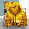 Love Sunflower Personalized Text Blanket Throw Customizable Blanket Soft Warm Cozy Suitable for Living Room Couch Nap Office Four Seasons Universal