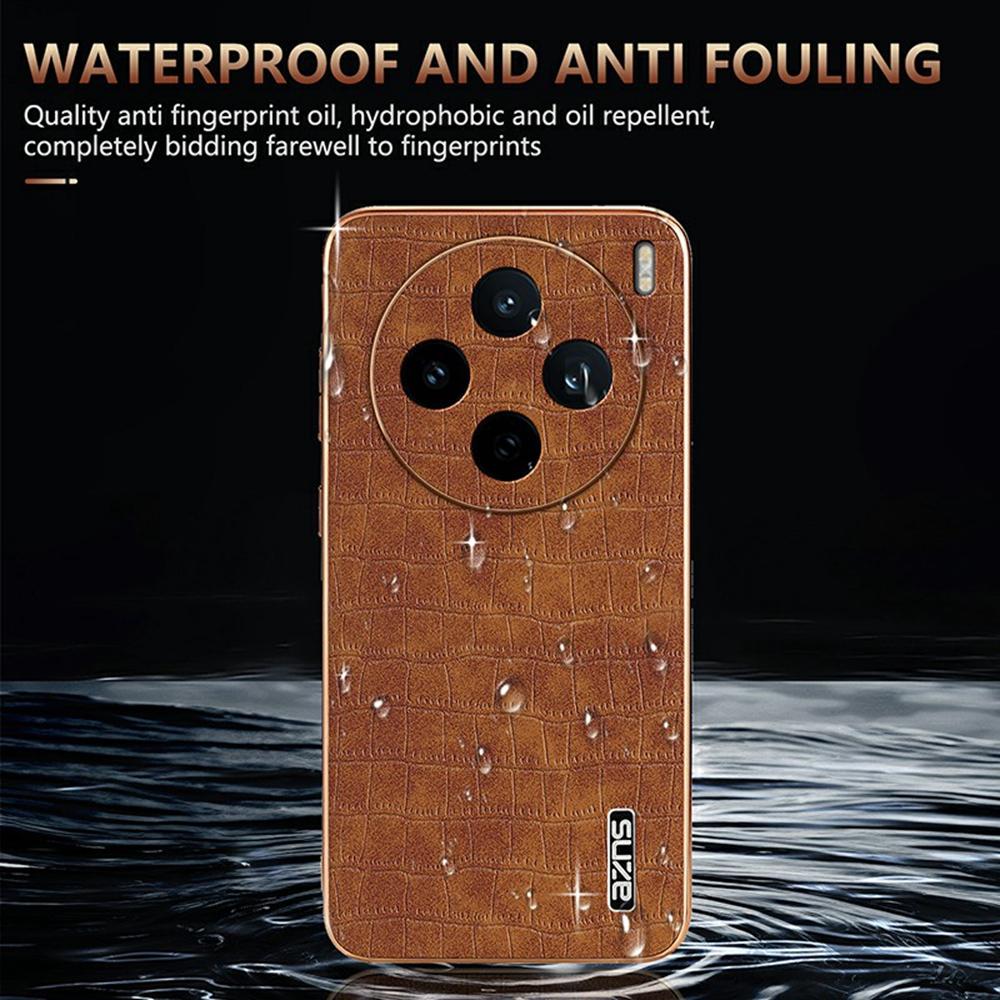 AZNS For Vivo X200s 5G Case Electroplating Crocodile Texture PU + TPU Phone Cover