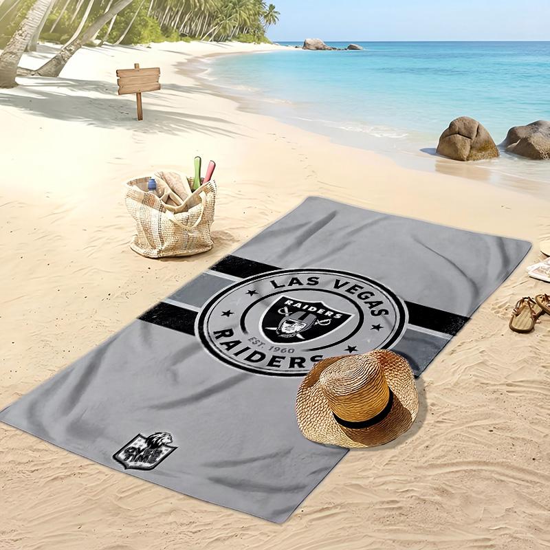 Asciugamano da Spiaggia Stampa Las Vegas Raiders Morbido Portatile Asciugatura Rapida?Asciugamano Asciutto Per Piscina Vacanza Estiva Sport all'Aperto