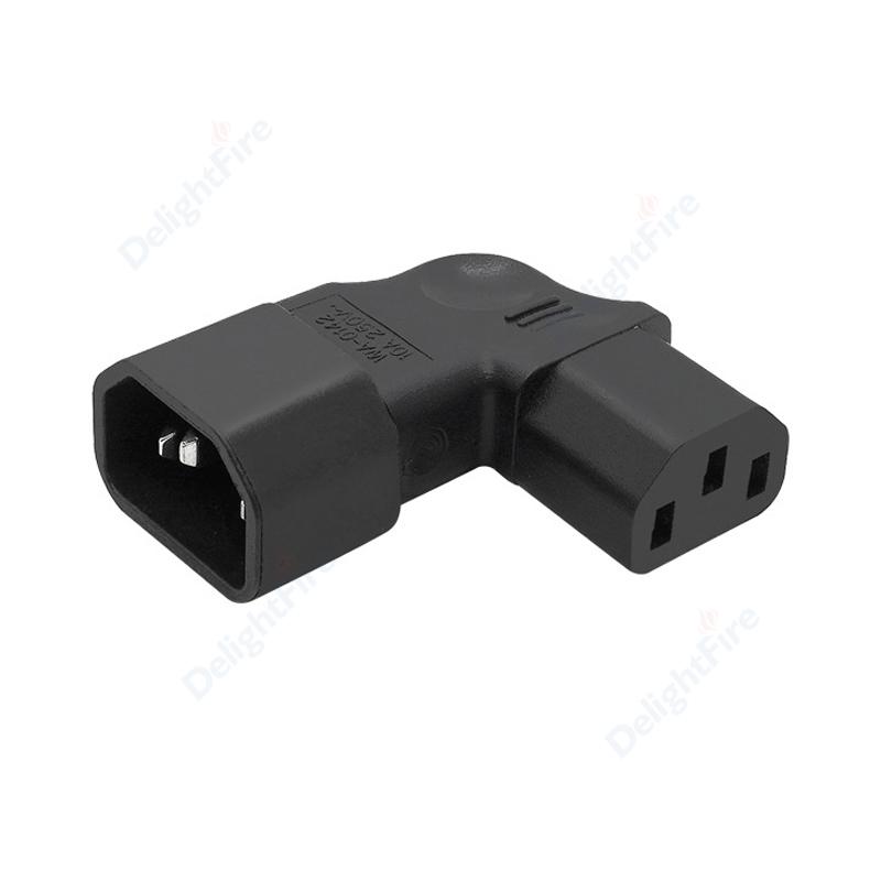 C14 C13 AC Adapter Left Right Angle Socket IEC 320 3pin Male Female Extension 90 Degree Down Up Angle AC Plug Converter