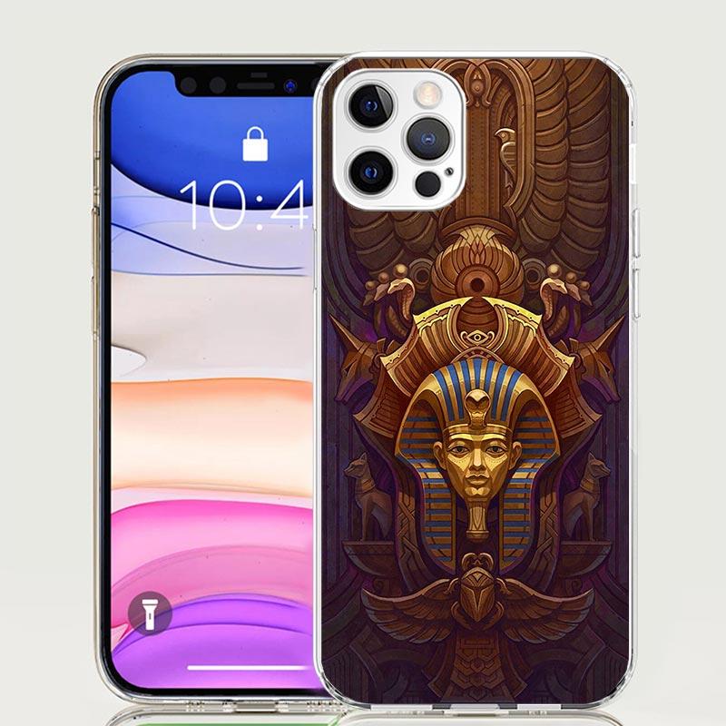 Egypt Nefertiti Anubis Ankh Pharaoh Phone Case For iPhone 17 Air 16 15 Plus 11 14 Pro Max 13 Mini 12 7 8 + SE Pattern Art Custom