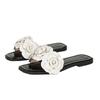 Fashion White Camellia Women Slippers  Designer Mixed Color Summer Shoes Woman Flower Decoraion Flip Flops Outdoor Slides Shoes