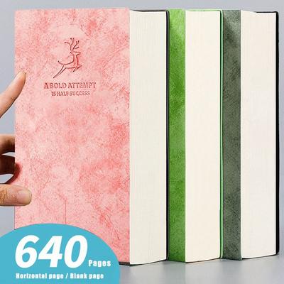 Υπέροχο σημειωματάριο 640 σελίδων Παχύ και μεγέθυνση Μαλακό Δερμάτινο Λογαριασμό Ημερολόγιο Σημειωματάριο Μαθητή που διαβάζει Τάξη Οριζόντια γραμμή/Κενό Σημειωματάριο