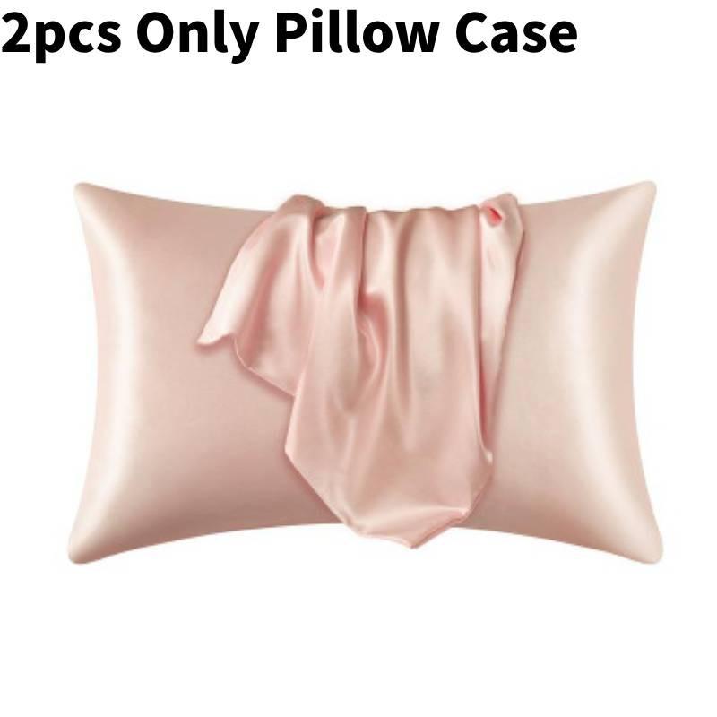 

Сатиновая 2 шт Шелковая наволочка Постельное белье Наволочка Однотонная Бытовые принадлежности Light Pink