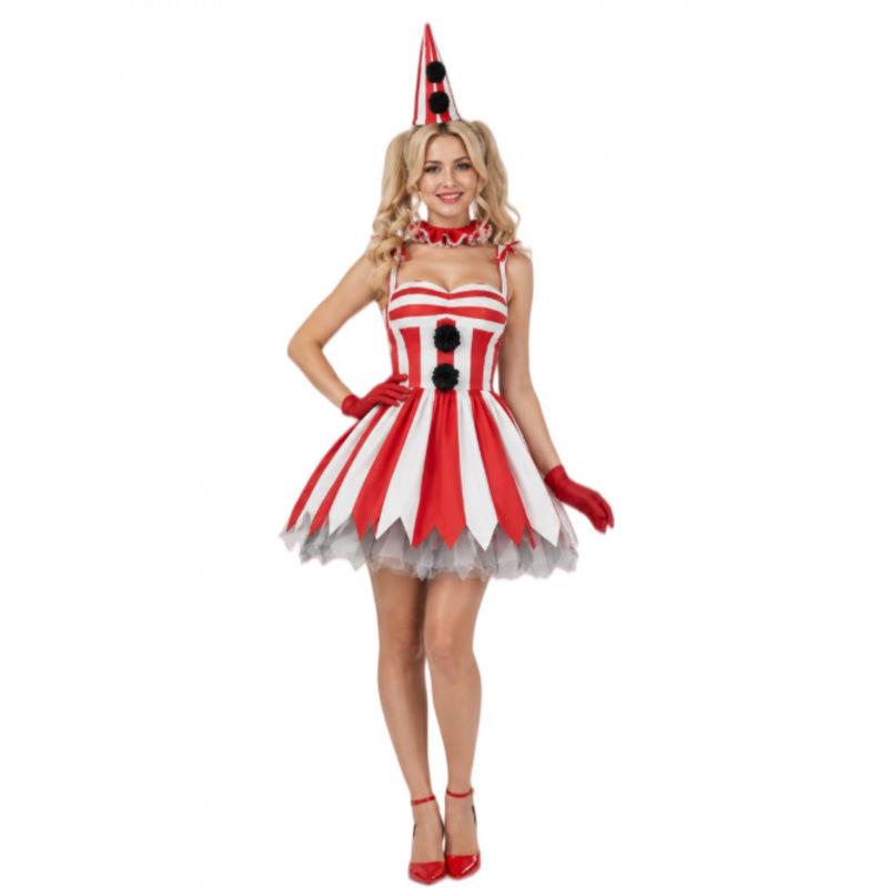 Halloween Cosplay Adult Clown Stage Show Costume Circus Game Costume Dress