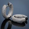 Pavé Sparkling Hoop Earrings for Women Trendy Style