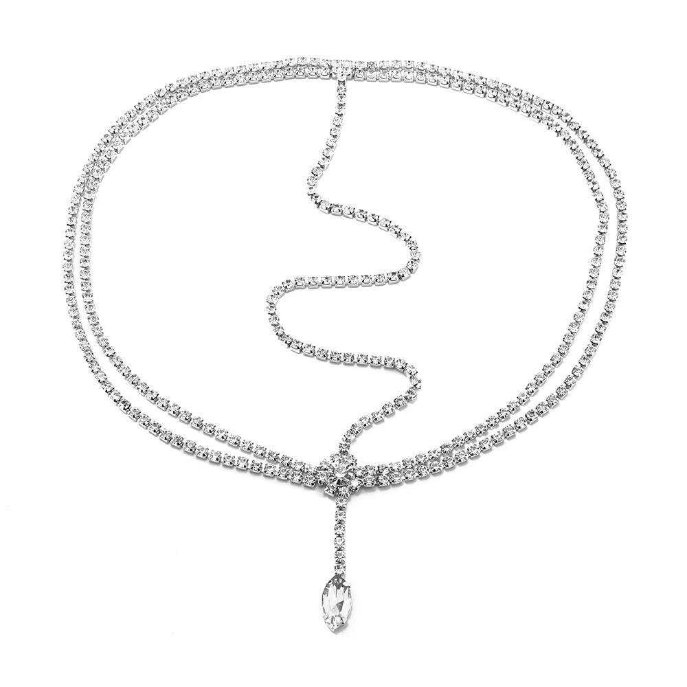 Bridal Headgear Hair Accessories Forehead Chain Shiny Rhinestone Exquisite Headband Fringed Head Chain