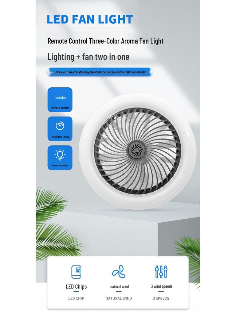Smart 30W E27 Screw Base Dimmable Fan Light with Remote Control