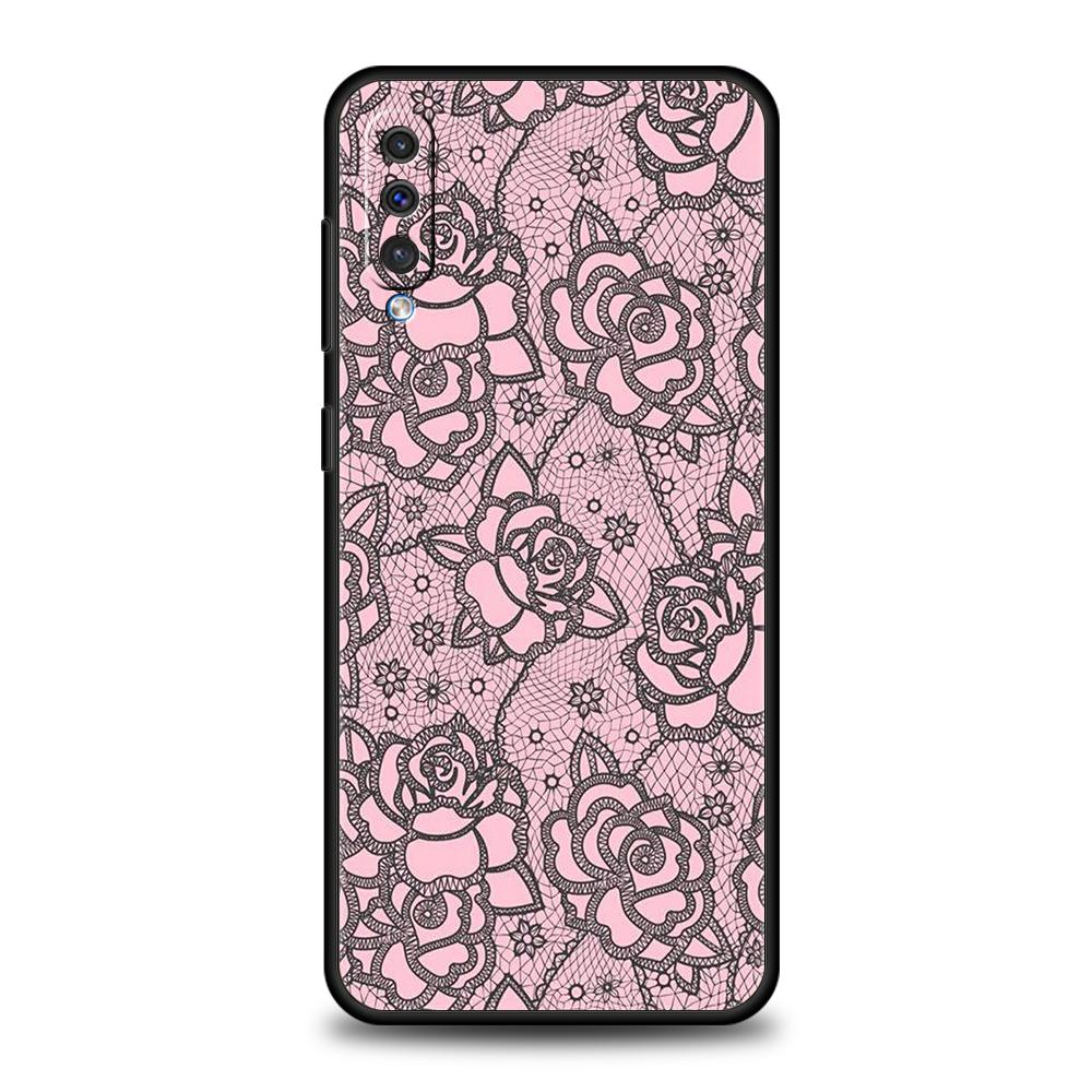 Lace Style Cool Girl Phone Case for Samsung Galaxy A56 A36 A26 A16 A06 A54 A34 A24 A12 A14 A20 A22 A52 5G Soft TPU Shell Fundas