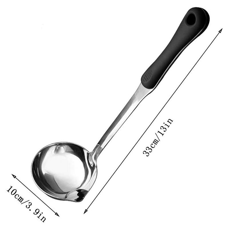 Home Strainer Cooking Stainless Steel Ladle Dinner Tableware Stainless Steel Soup Spoon Large Capacity
