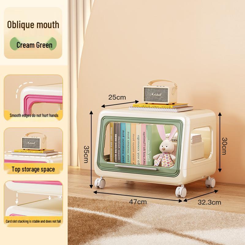Movable Storage Cabinet for Living Room & Bedroom - Accommodates Toys, Snacks, Clothes
