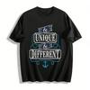 Be Unique Be Different Nautical Anchor Print Casual Crewneck T-Shirt Pure Cotton T-shirt