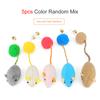 5pcs Feather Ball  Accessories For Cat Toy Funny Cat Stick Replace Plush Mouse Teaser Stick Replacement Interactive Pet Toy