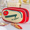 Cute Embroidery Sticker Pen Bag Five Layers Multi-functional Stationery Bag Large Capacity Pencil Case Students