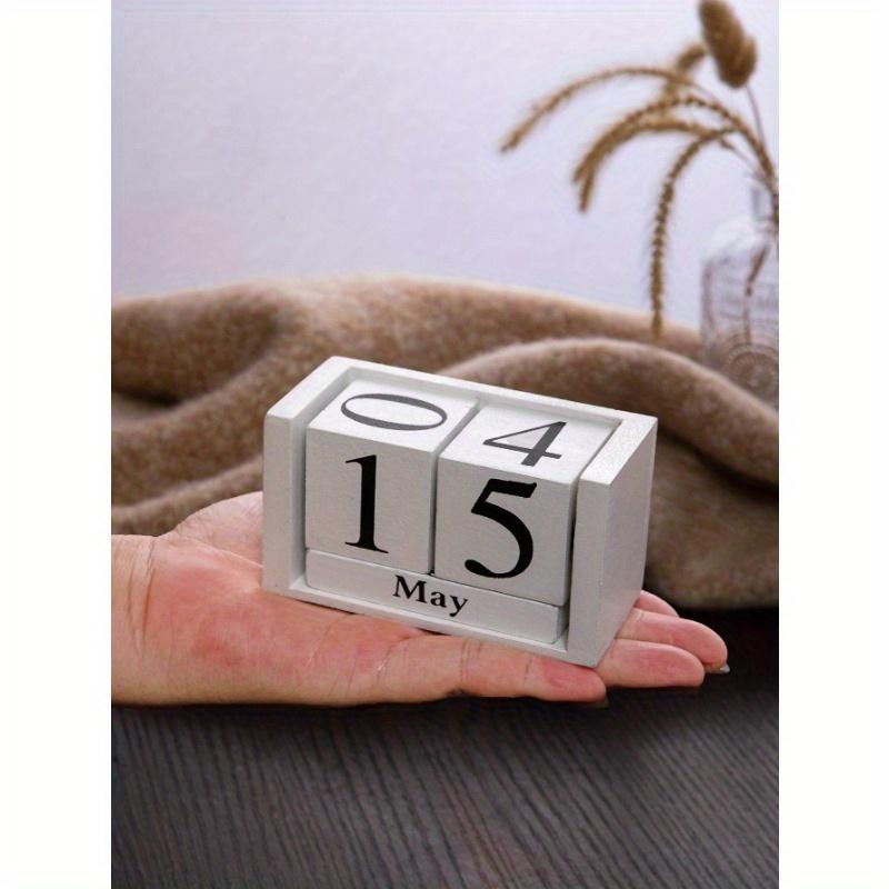 1pc Minimalist Pink & White Diy Wooden Calendar, Desktop Decorative Crafts For High-End Home Decoration Back To School, Back To School