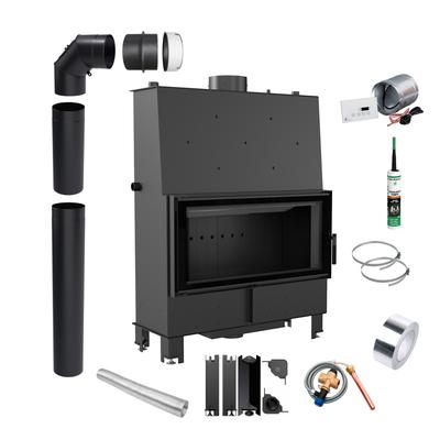 Water Fireplace Insert KRATKI LUCY 20kW Ø200 Black with Installation Kit