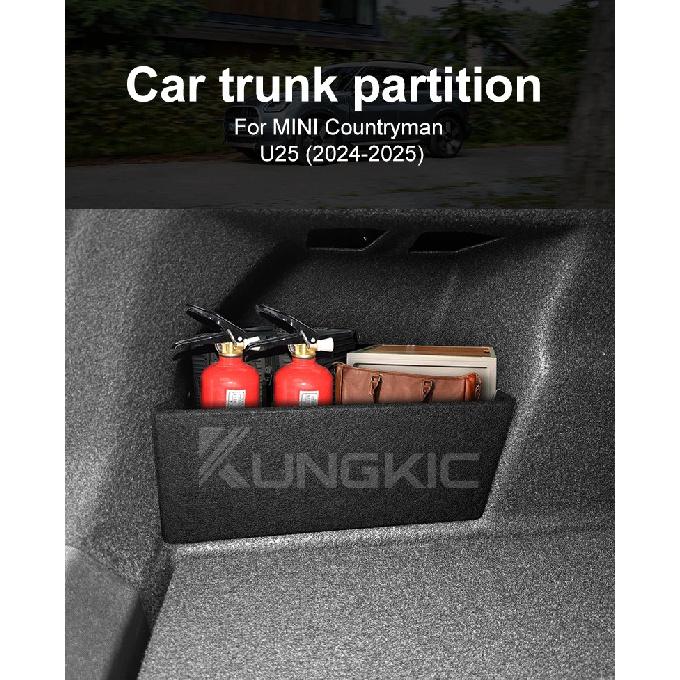 Auto Accessories For Mini U25 Countryman 2024 2025 Car Organizer Trunk Side Partition Trunk Interior Storage Box Parts