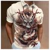Men's Polo Shirt Animal Print Fashion Casual Loose Streetwear Turn-down Collar Top