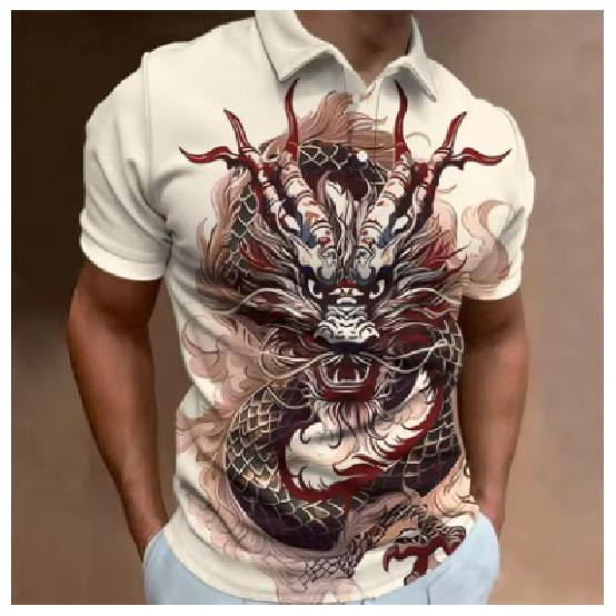 Men's Polo Shirt Animal Print Fashion Casual Loose Streetwear Turn-down Collar Top
