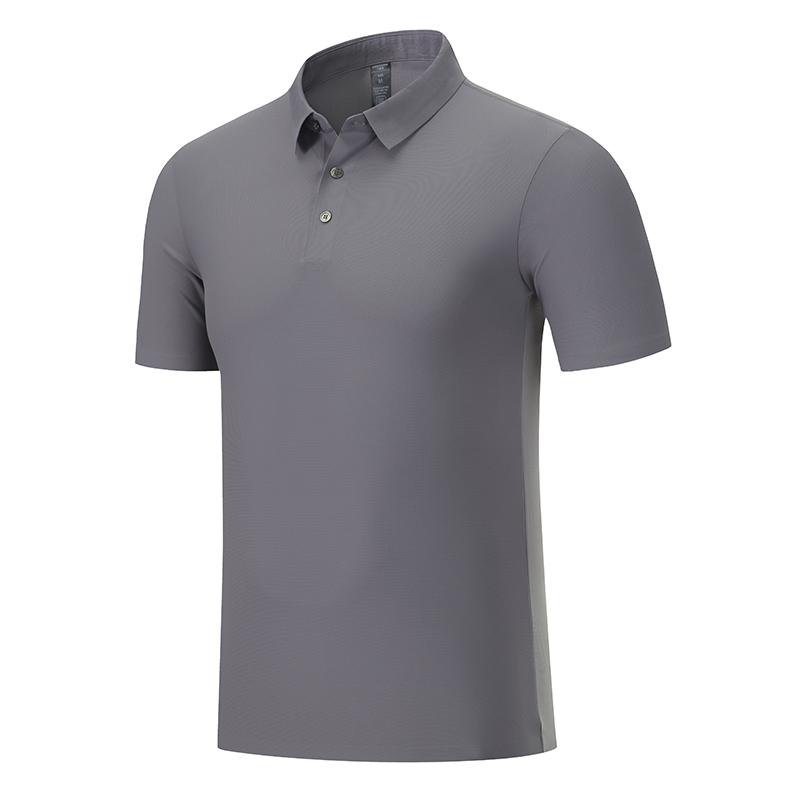 

Мужская однотонная спортивная футболка для спортзала, фитнеса, тренировок, обтягивающая эластичная футболка для бега, гольфа, бейсбола, с коротким рукавом и воротником 5XL серый