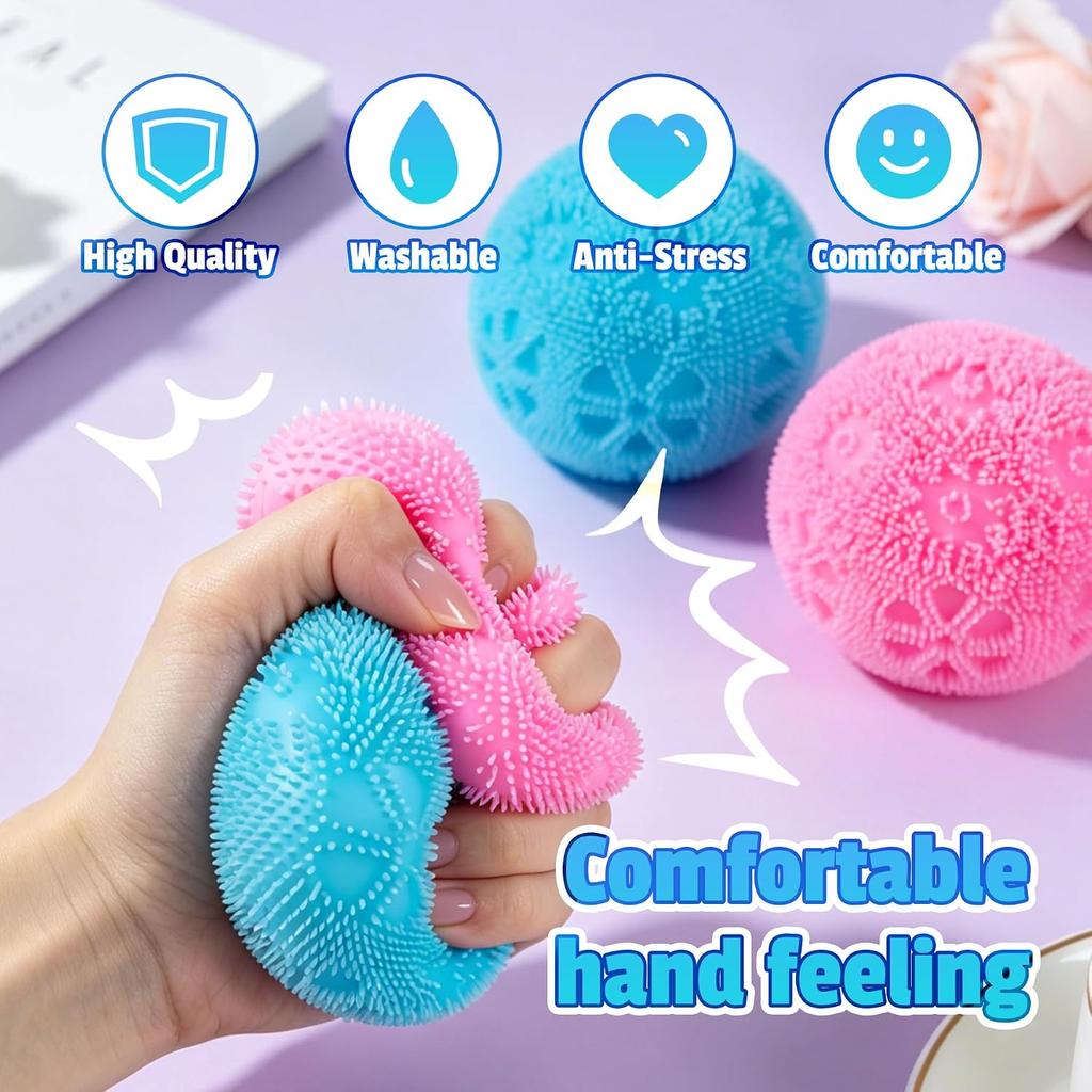 Smiling Furry Ball, Pinchable Decompression Toy, Slow Rebound, Soft Feel, Vent Ball