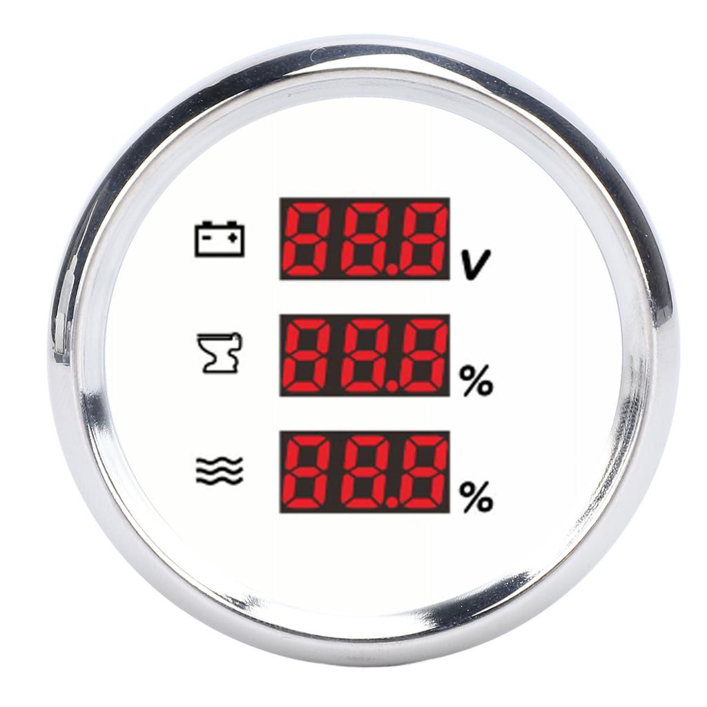 52mm Digital Voltage Sewage Water Level Gauge Waterproof Red Backlight Secure Connection Sewage Water Level Voltmeter