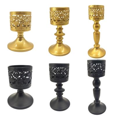 Decorative Wrought Iron Tealight Holders With Artistic Openwork Pattern Eid Ramadans Candle Stand For Wedding Decoration