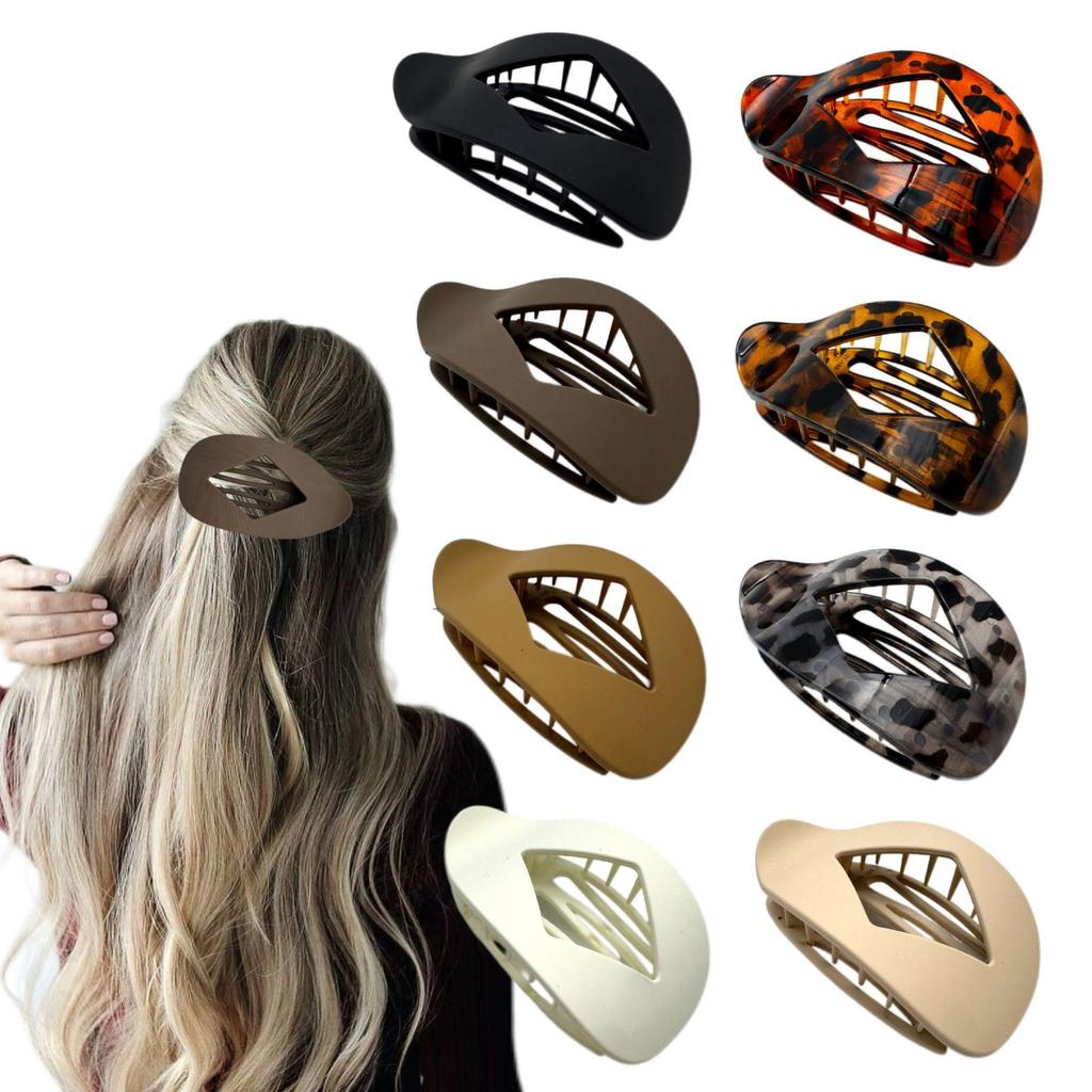 Curved Oval Updo Hair Claw - Temperament Shark Clip