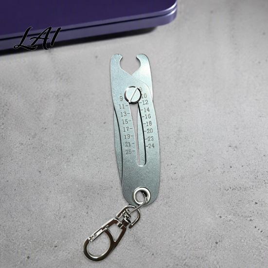 Bolt Measuring Tool Portable Thread Size Checker Keychain Stainless Steel Precise Gauge Gauge Nut Bolts Finder Verification