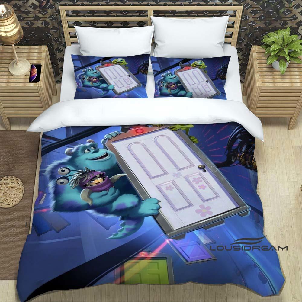 3-piece Monsters, Inc. Bedding Set, 3D Printed Cartoon Pattern Duvet Cover Set, Includes Pillowcases, Filling Not Included.