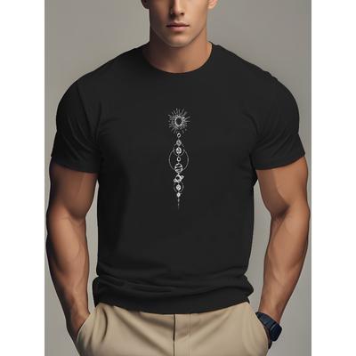 Herren Runder Rundhalsausschnitt Kurzarm T-Shirt, lässiges T-Shirt, lässiges bequemes leichtes Oberteil für den Sommer, Übergröße