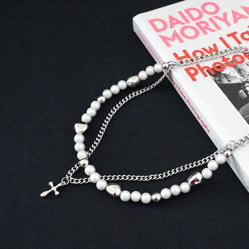 

Кансай Стильный Двухслойный Двойной Легкая Роскошь Миноритарный Жемчуг 47cm + extended chain 5cm