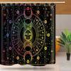 Mandala Celestial Shower Curtain Boho Moon Star Black And White Waterproof Polyester Fabric Bathroom Curtains Home Decor Hooks