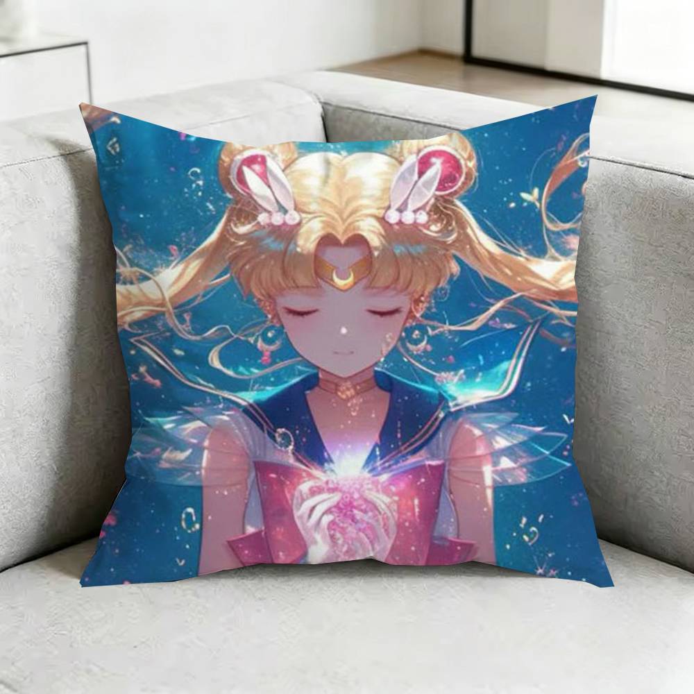 Sailor MMoon AAnime Pillow Case Square DoubleSided Sofa Cushion Cover Bedroom Bedside Pillow Gift