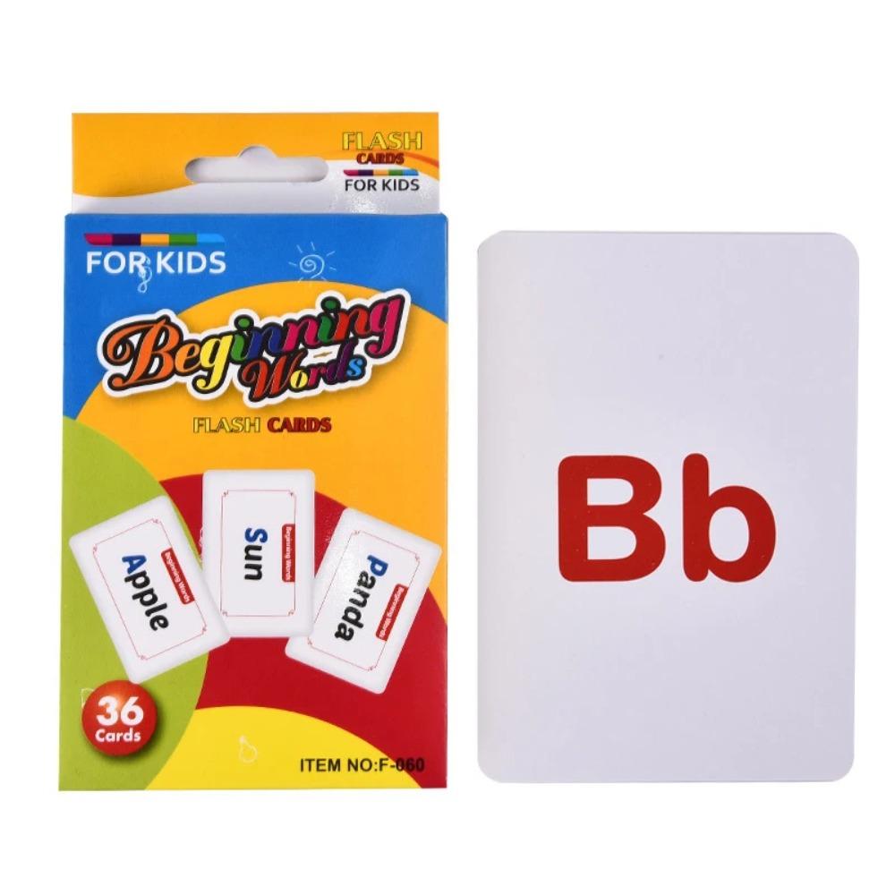 36 Cards/Box English Cognitive Card Animal Shape Fruit Color English Words for Baby Early Learning Educational Toy