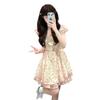 Small fresh floral gauze skirt sweet age reduction small fluffy princess skirt waist thin A word