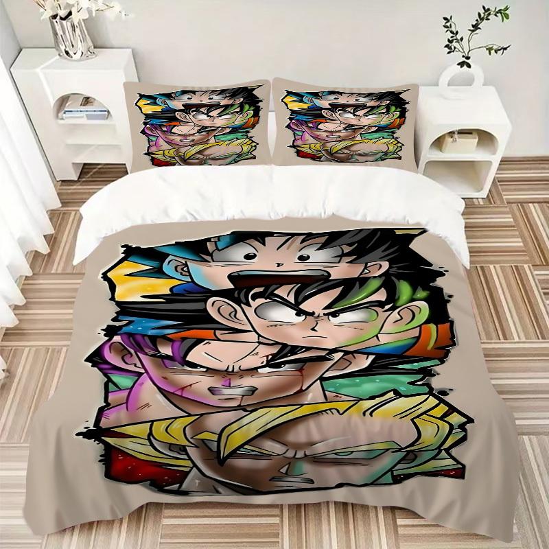 3pcs Dragon Ball Z Duvet Cover Set, 1 Duvet Cover + 2 Pillowcases (No Insert), High-Definition Print, Home & Dorm Set Yy251208075