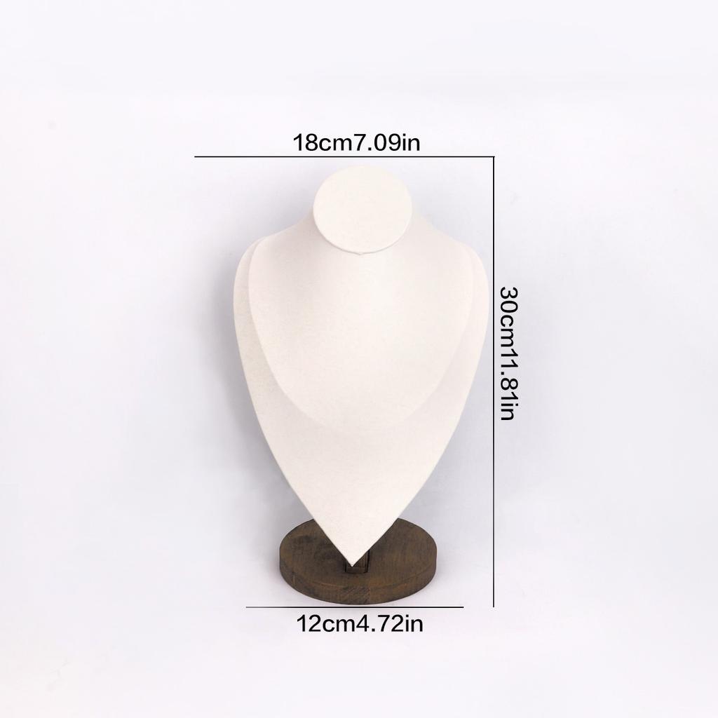 Walnut Color PU/Velvet Portrait Necklace Display Jewelry Display Stand Jewelry Mannequin Bust Necklace Pendant Window Display