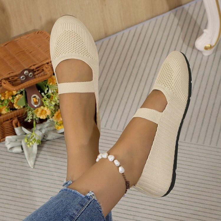 New Fashion Mom Casual Shoes for Ladies Women Flats Shoes Slip On Foldable Loafers for Women Square Toe Single Shoes Hollow Out