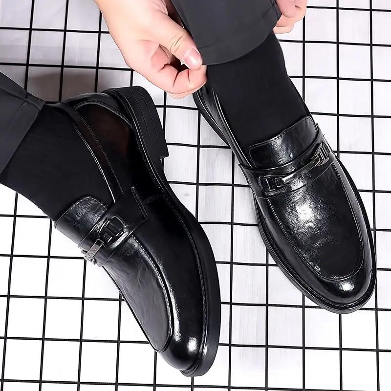 Natural Gumrukfree Genuine Leather Official Men's Formal Shoes Business Social Shoe Male Casual Elegant and Classic 39 Clothing