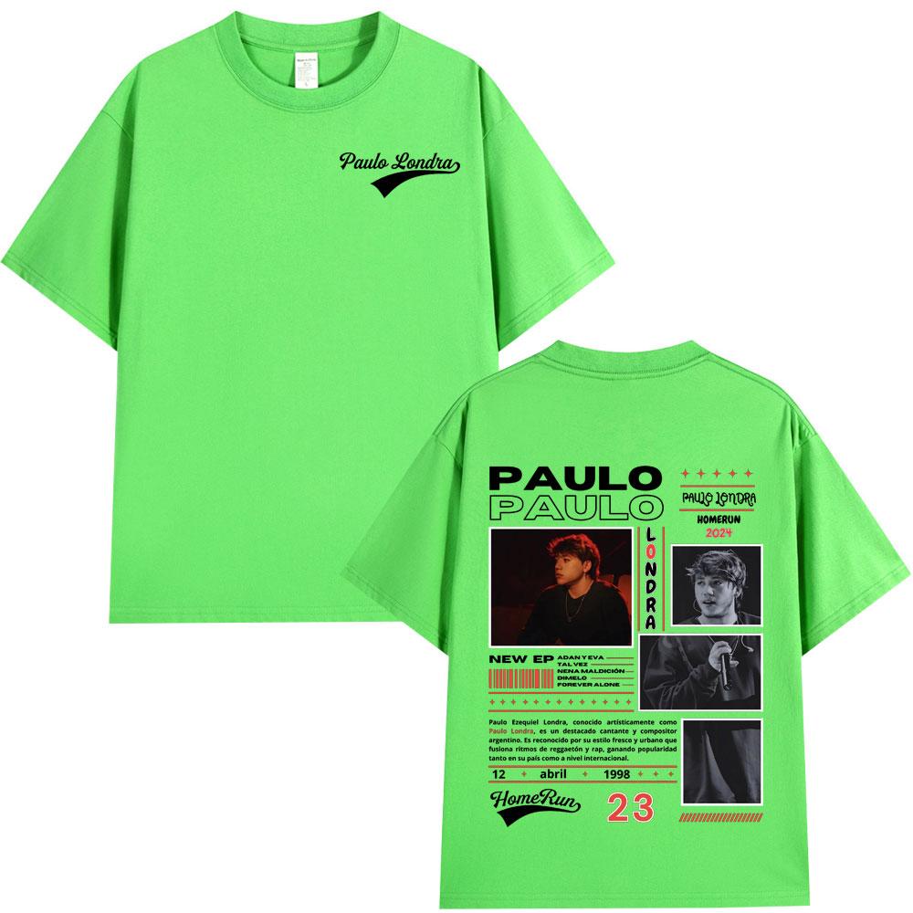 Rapper Paulo Londra Homerun Album Tshirts Unisexs Women Fashion Hip Hop Oversized T Shirt Casual 100 Cotton Short Sleeve Tshirt