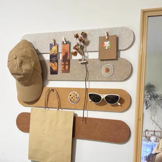 Felt Pin Board Strips Bulletin Board Home Office Wall Decor Self Adhesive Cork Board with Pins for Notes Photos Schedules