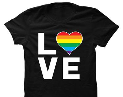 Love Rainbow Heart - Women's T-Shirt and Kids Tshirt - LGBTQ+ Pride Parade Proud Equal Lesbian Gay Trans Rights