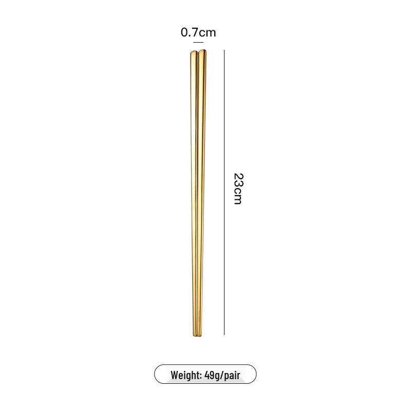 Aen Płaskie Pałeczki ze Stali Nierdzewnej 304, Ciężkie, Grube 3 mm, 50 g, 23 cm, Przenośna Koreańska Zastawa Stołowa.