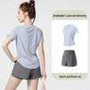 Plus Size Quick-Dry Loose Fit Yoga & Sports Suit: Elastic Short Sleeve T-Shirt & Shorts